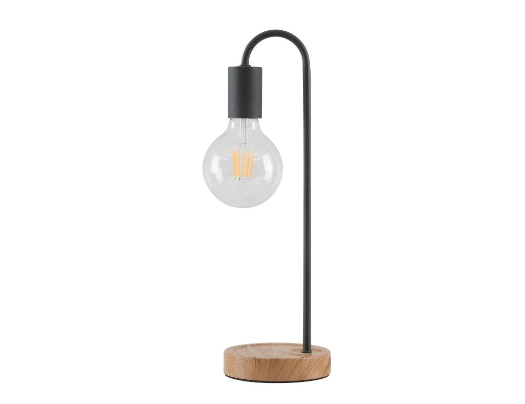 Lampe de table Alvis noire et marron pour ampoule Vista