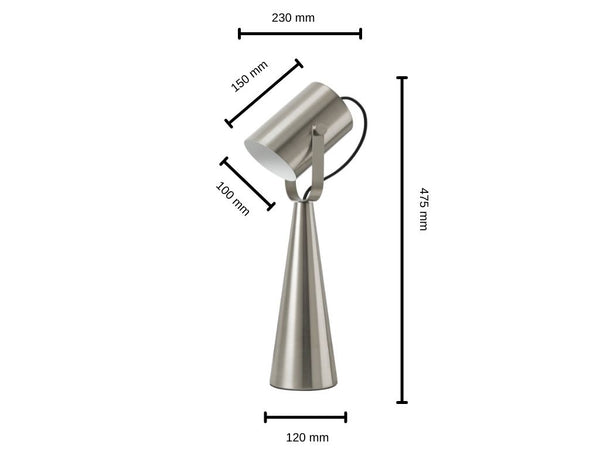 Lámpara de Mesa Tessan en Metal Plateado