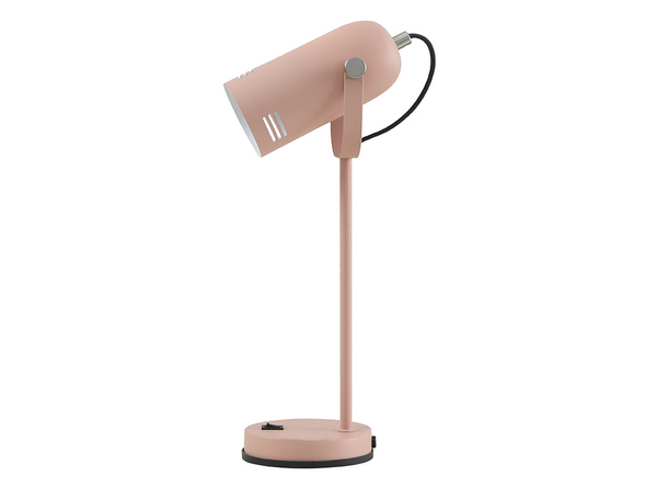 Lámpara de Mesa con Foco Orientable de Metal Rosa y Plata