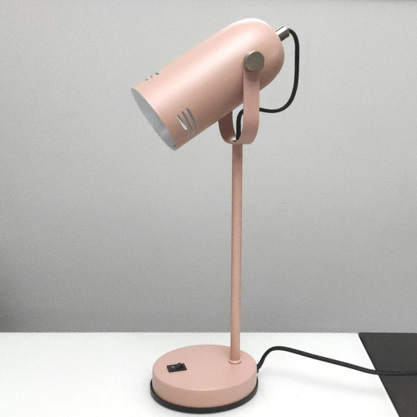 Lámpara de Mesa con Foco Orientable de Metal Rosa y Plata
