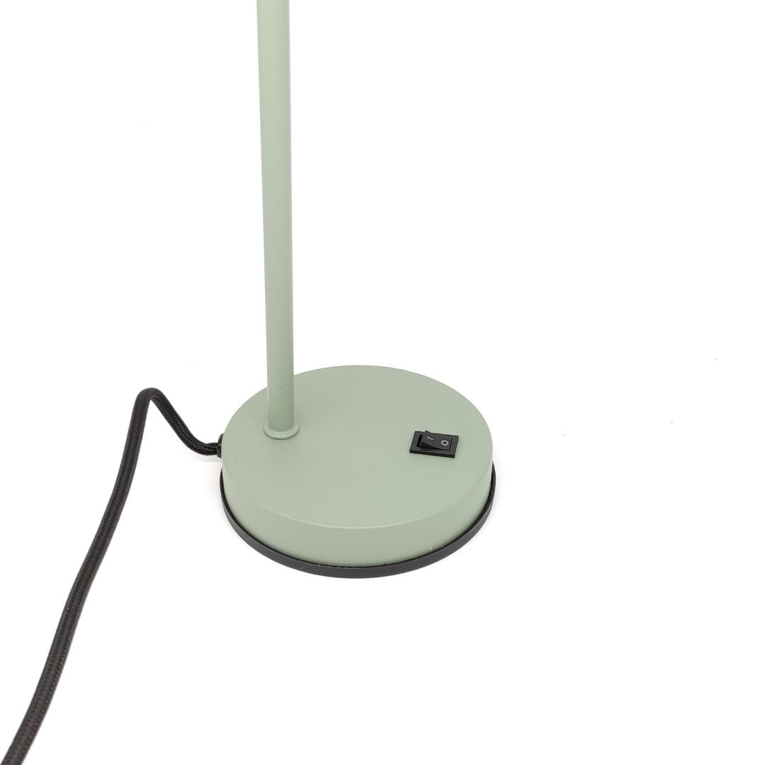 Lámpara de Mesa con Foco Orientable de Metal Verde y Plata