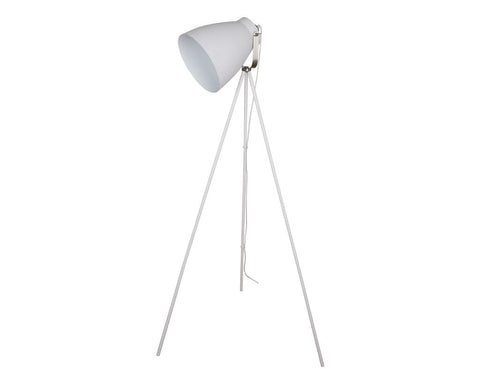 Lámpara de Pie Trípode Diseño Retro-Vintage en Blanco y Plata