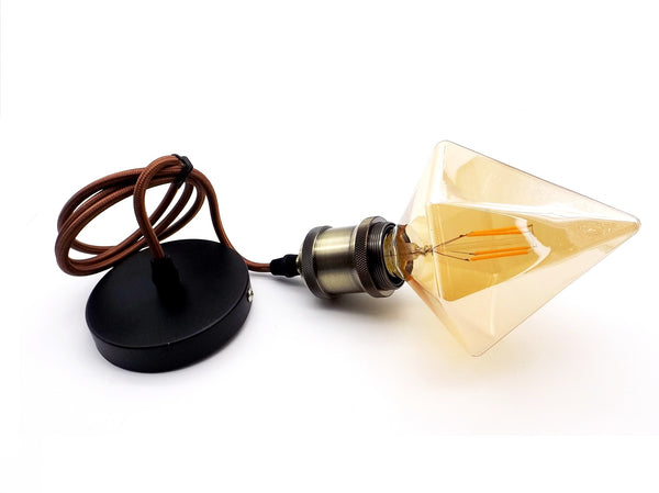 Bombilla Decorativa Led E27 4w 2200k Pirámide cristal dorado