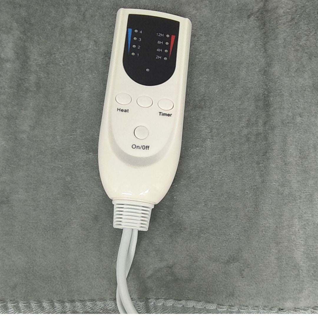 Couverture Électrique Lit Simple avec Télécommande 60w 150x80cm 5 températures et minuterie