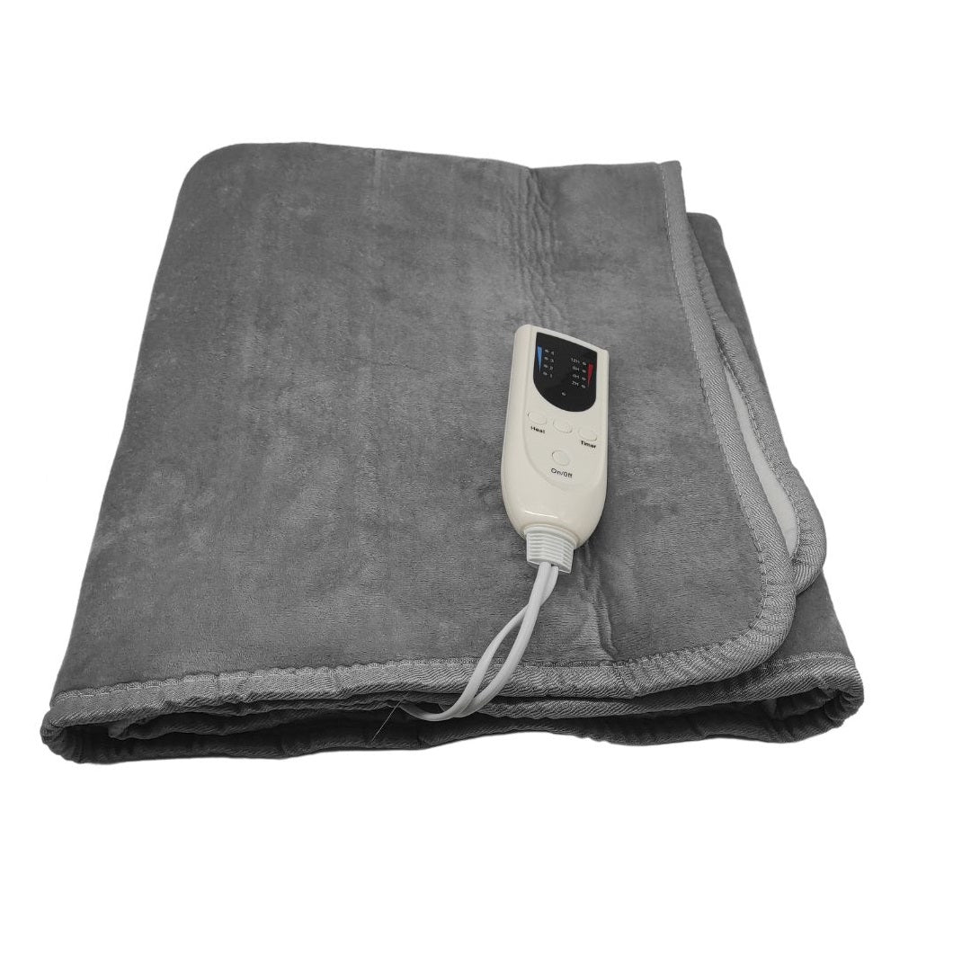 Couverture Électrique Lit Simple avec Télécommande 60w 150x80cm 5 températures et minuterie