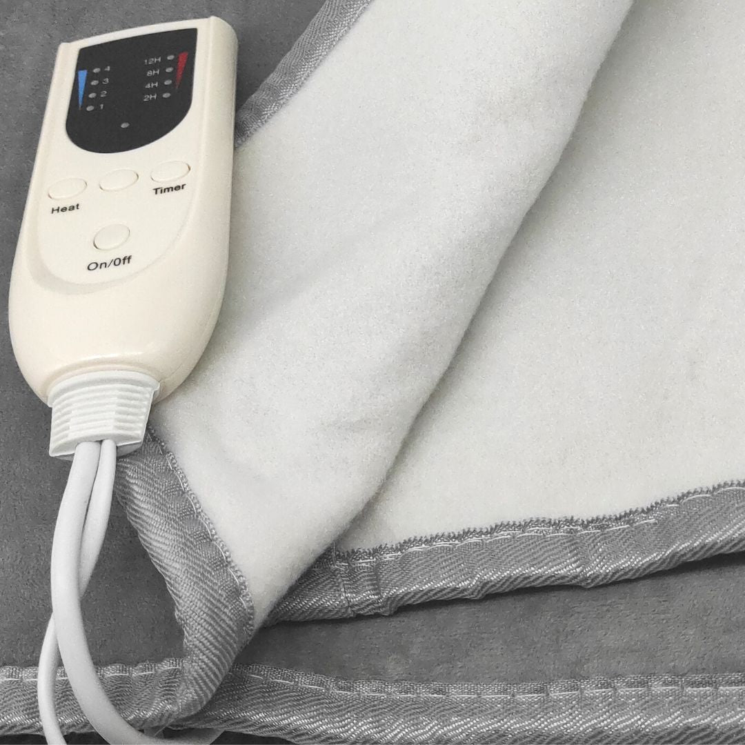 Couverture Électrique Lit Double avec 2 Commandes 120w 160x150cm 5 températures et minuterie