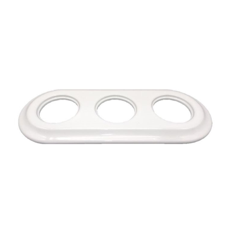 Marco Triple para Empotrar de Porcelana Blanca