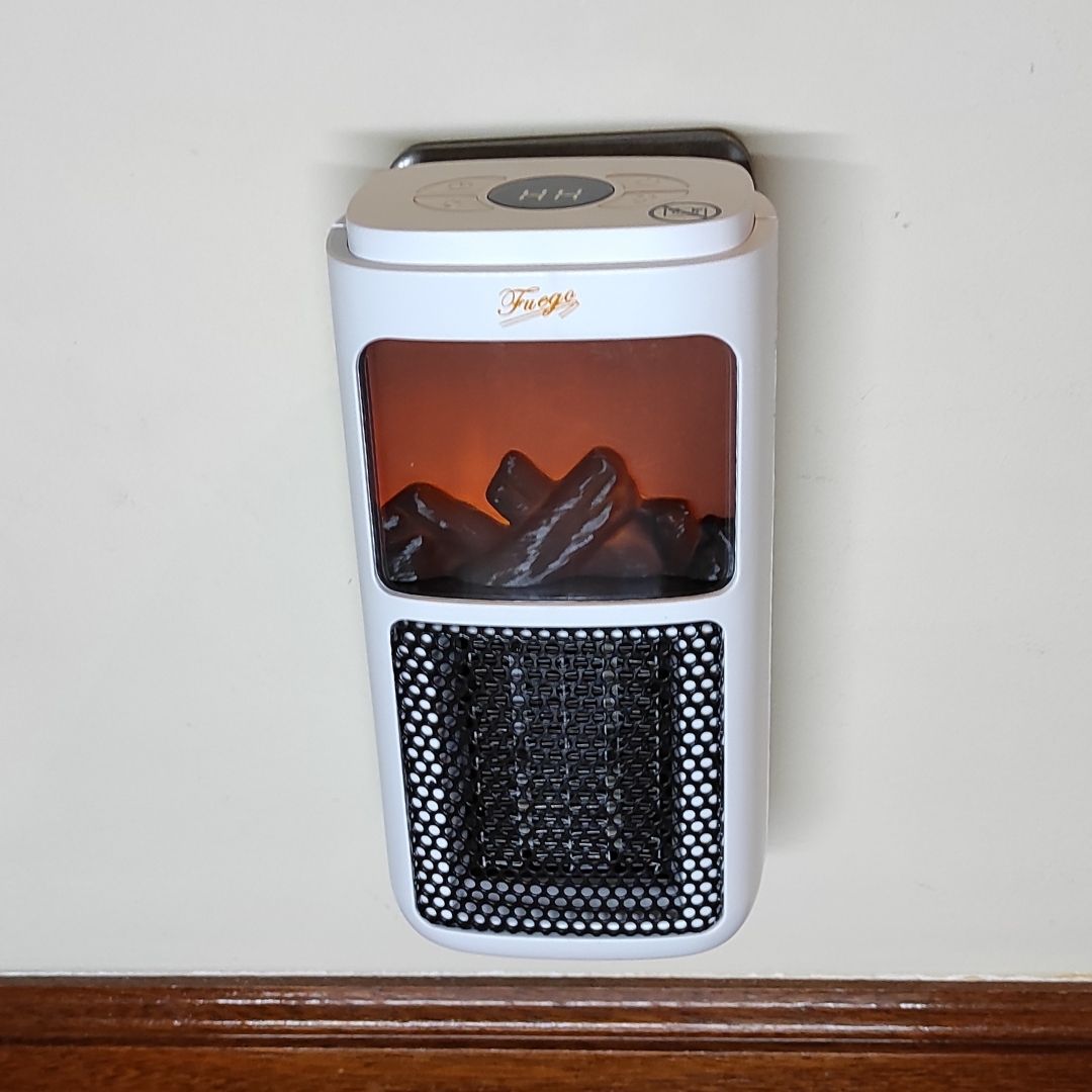 Mini radiateur avec prise, effet flamme et programmateur