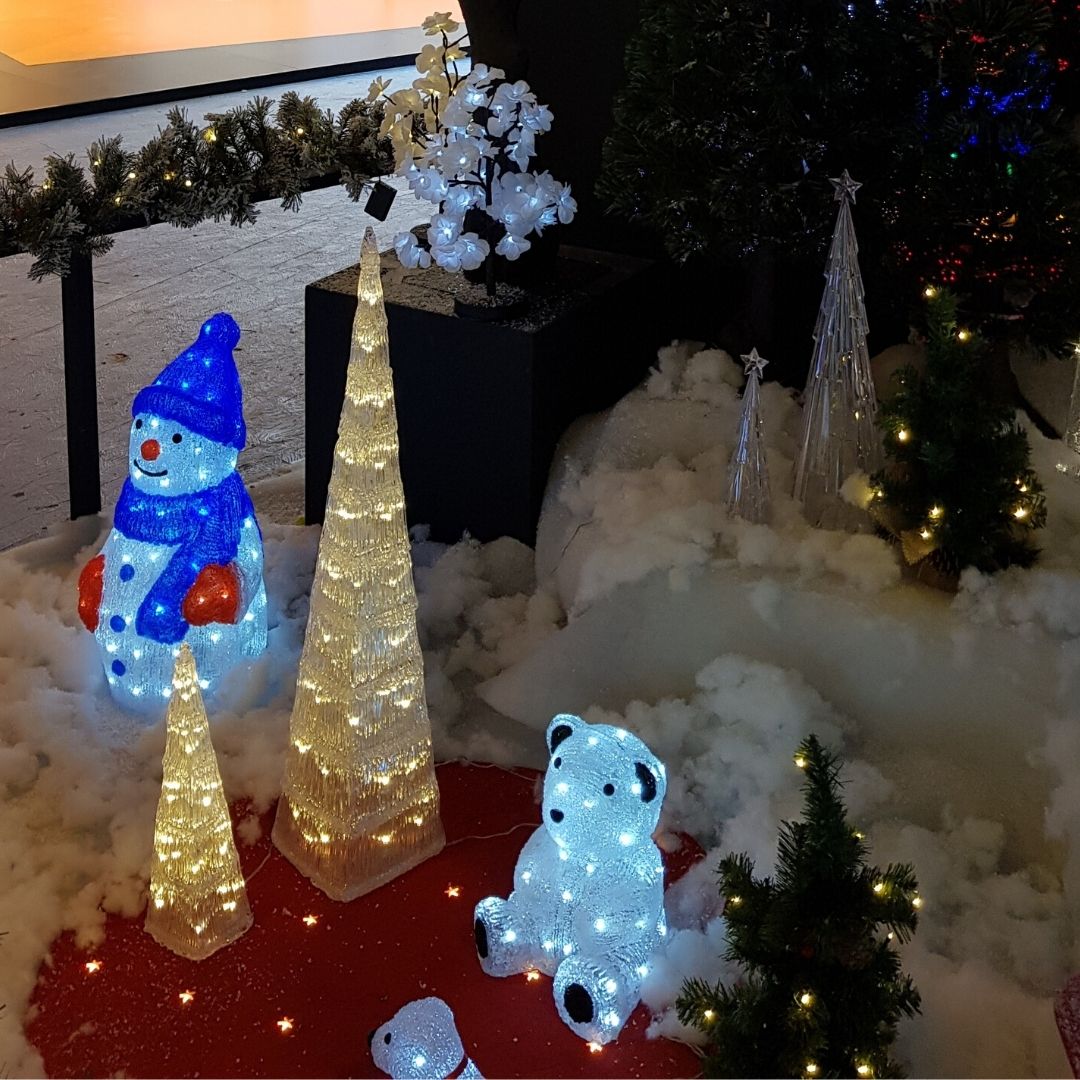 Muñeco de Nieve 80 Luces Leds Blancas para Interior & Exterior