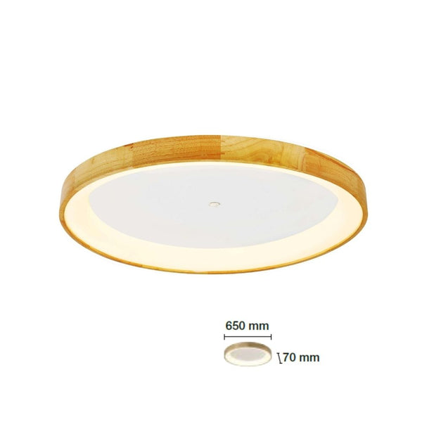 Plafón de Techo Led Redondo de Madera 3000k