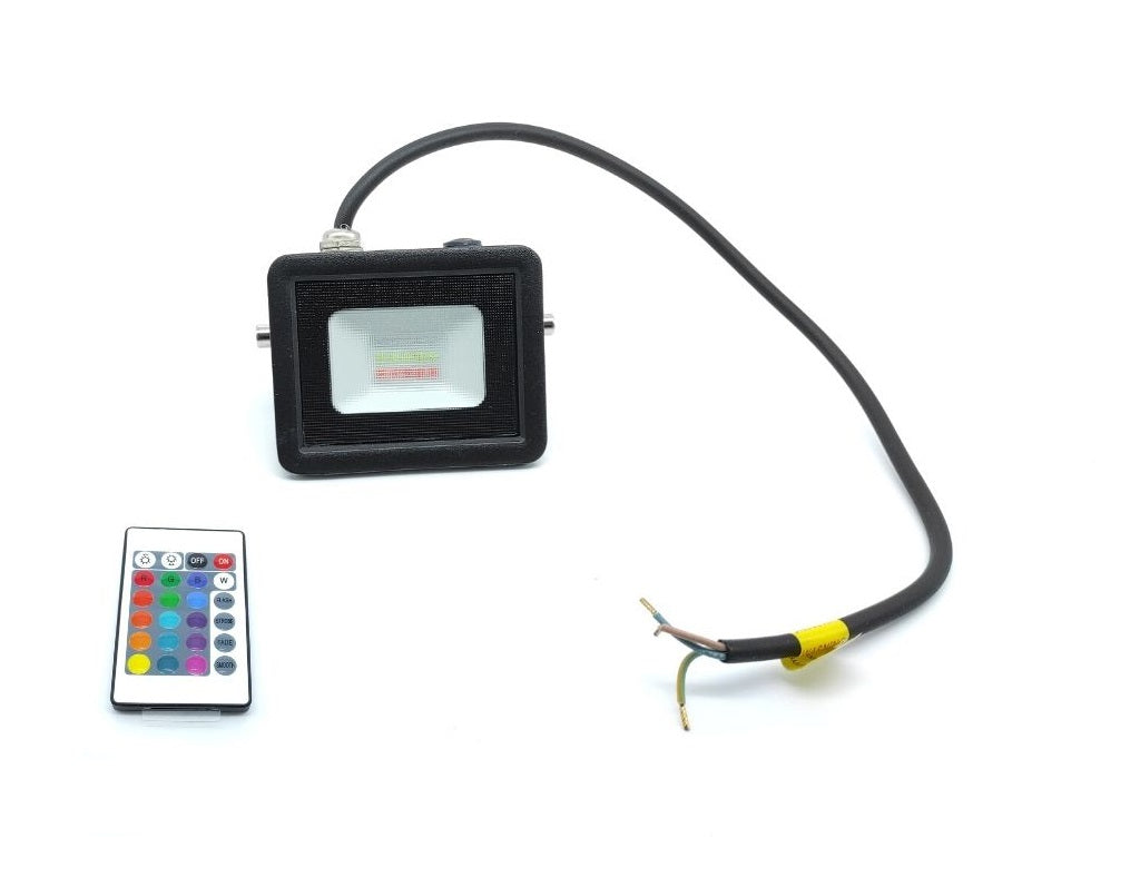 Foco Proyector Led 10W RGB IP65 con Mando a Distancia para controlar varios aparatos