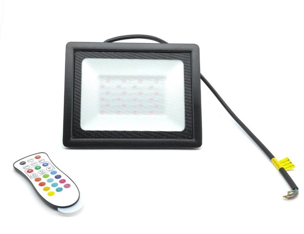 Foco Proyector Led 50W RGB IP65 con Mando a Distancia para control de varios aparatos
