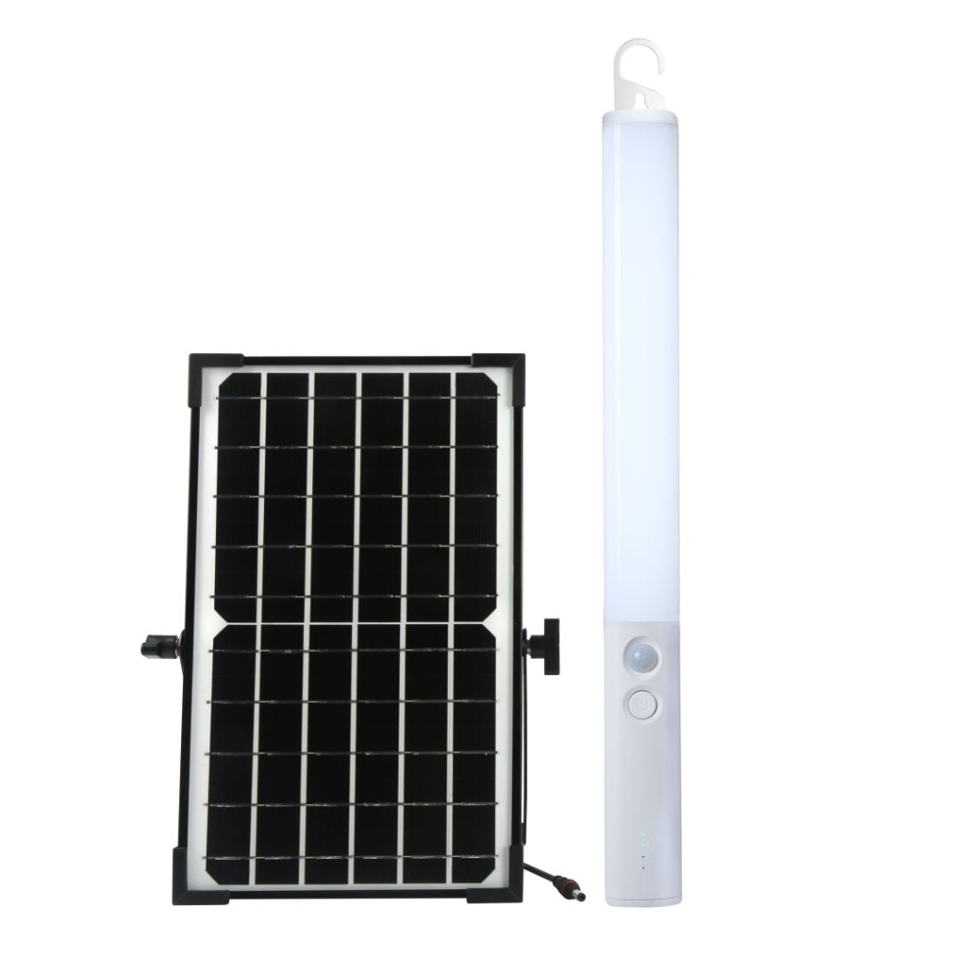 Regleta Led Solar 10W 4000K Portátil con USB y con Sensor de Movimiento y Crepuscular