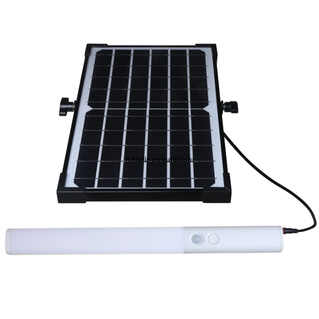 Regleta Led con Panel Solar, USB, Portátil, Sensor de Movimiento y Crepuscular 10w 4000k