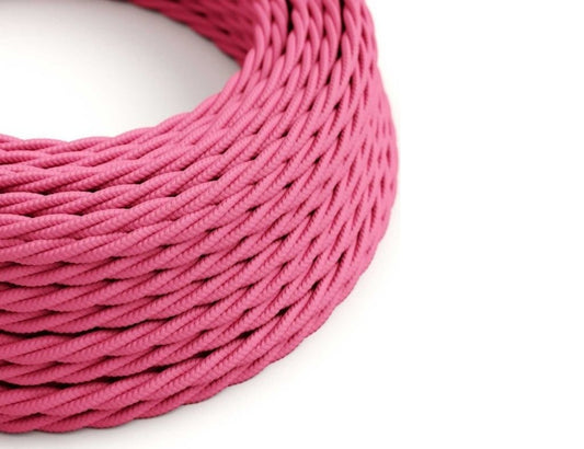 Cable Eléctrico Textil Trenzado Seda 2x 0,75 mm Rosa venta por metros