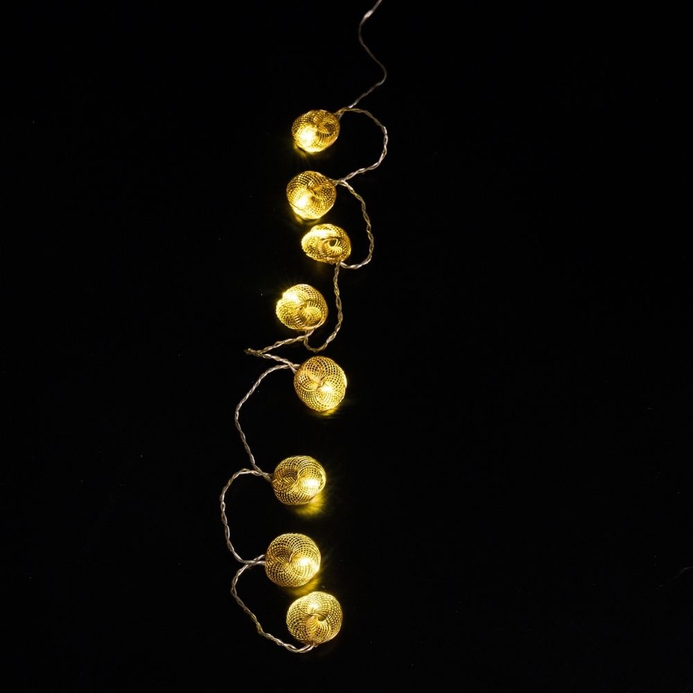 Guirnalda Decorativa Led con 8 Soles Dorados