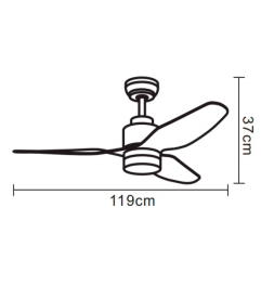 Ventilador de Techo LED 12W, Motor DC y Mando a Distancia - Descuento por embalaje