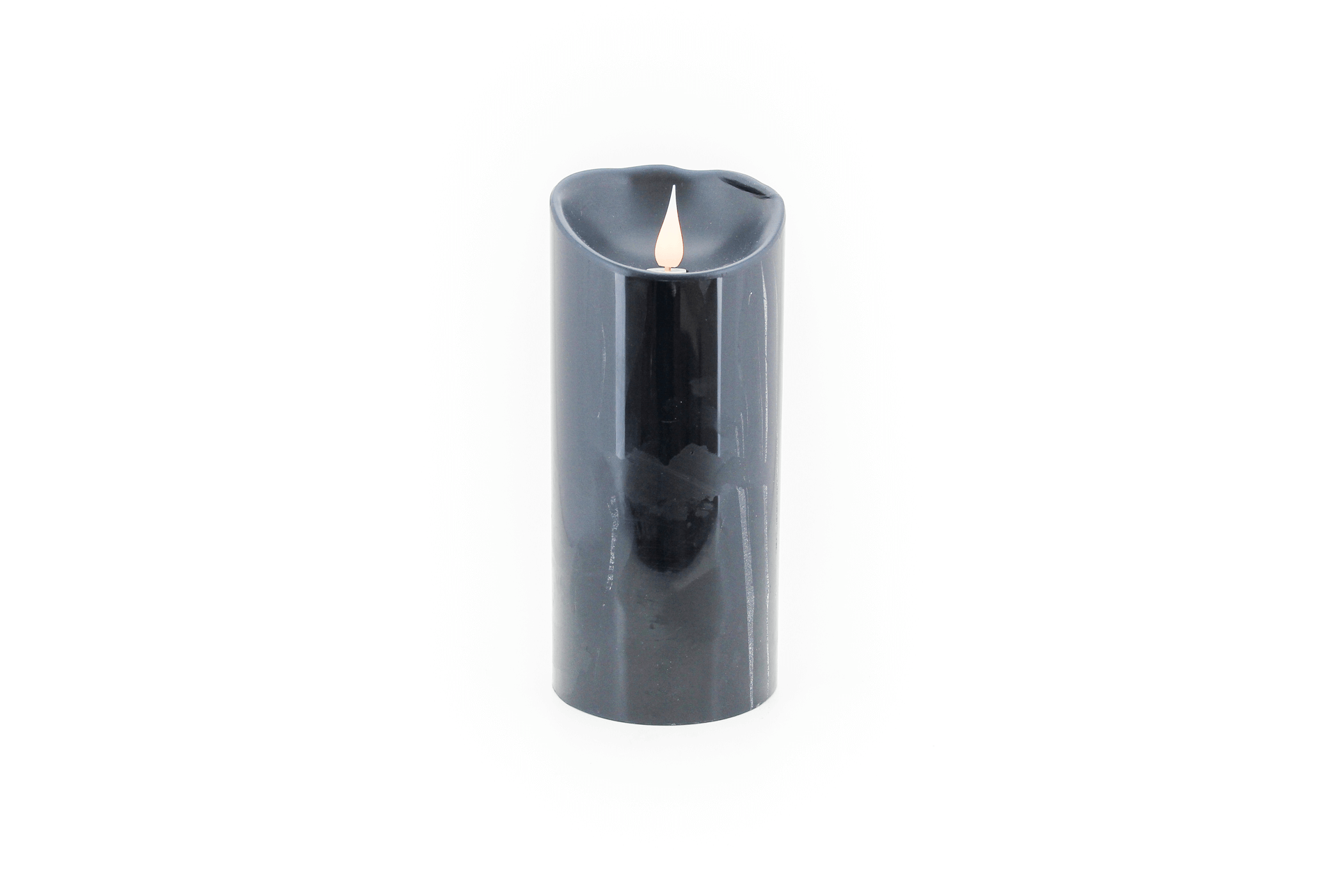 Vela Led Negra con Llama Oscilante
