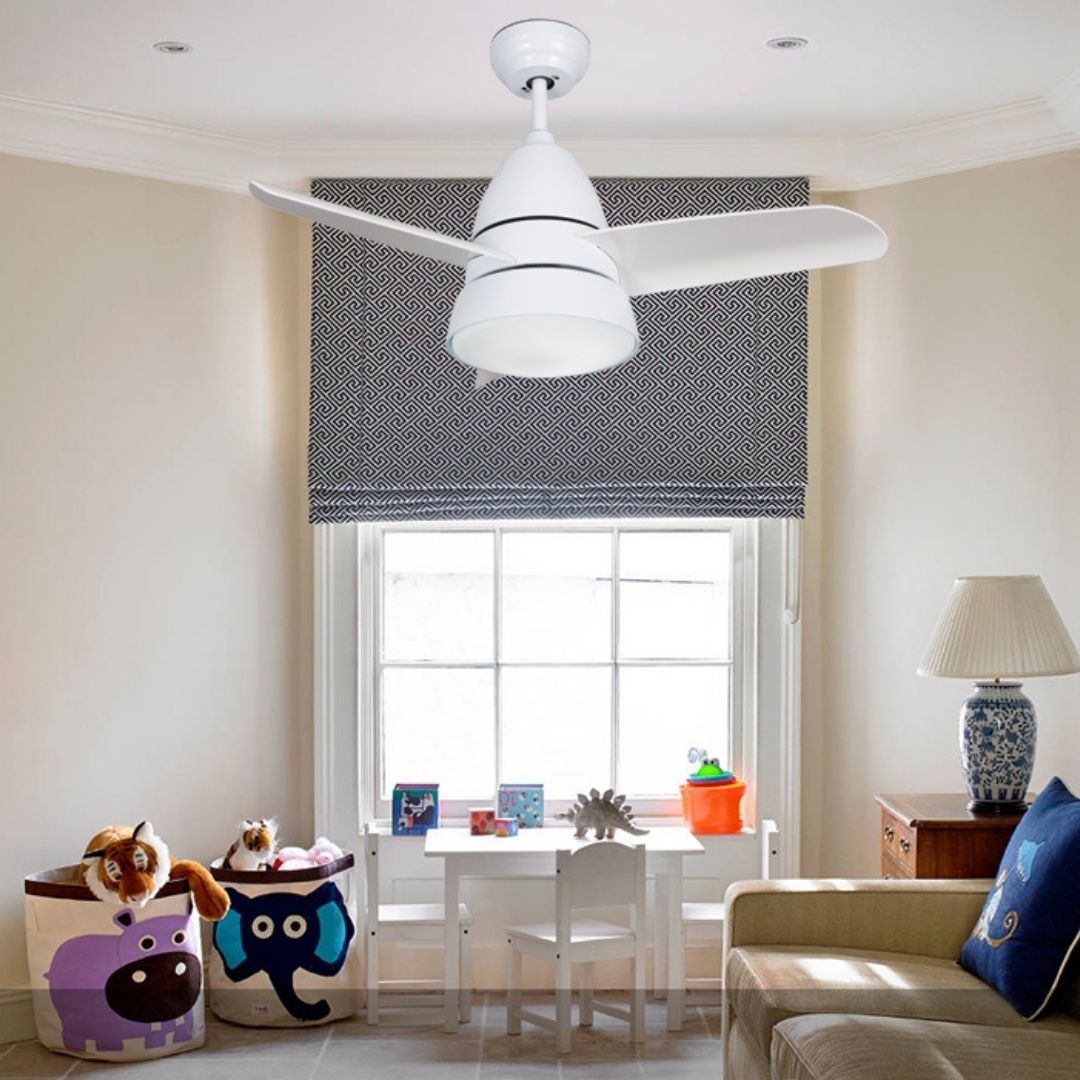 Ventilador de Techo con Luz Led 24W Motor AC 70W Blanco