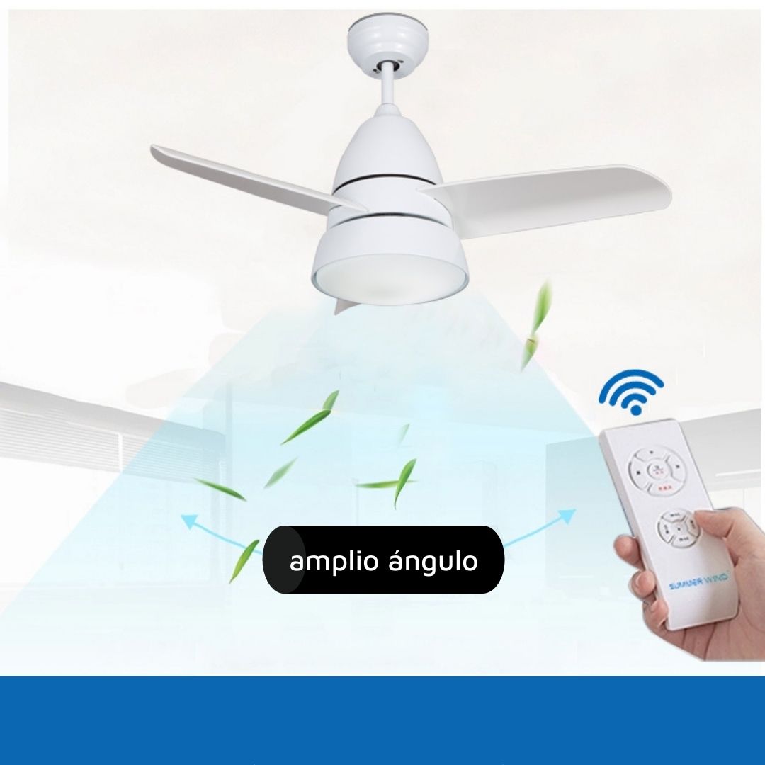 Ventilador de Techo con Luz Led 24W Motor AC 70W Blanco